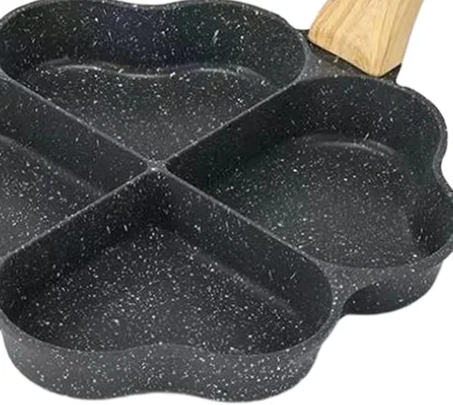 Miniatura 3 de KLKCMS Sartén frita para huevos, mini cacerola para panqueques, utensilios de cocina, parrilla dividida, sartén resistente al calor, sartén
