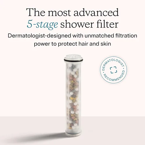 Miniatura 5 de MDhair Cabezal de ducha filtrado de mano para cabello y piel más saludables: filtro de 5 etapas que elimina el cloro y los metales pesados, filtro