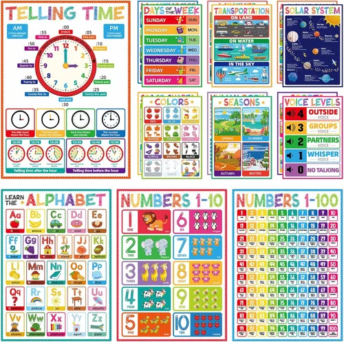Miniatura 14 de FaCraft - Póster de cumpleaños reutilizable para el aula, laminado de 16.5 x 12 pulgadas, calendario de feliz cumpleaños de confeti para decoración
