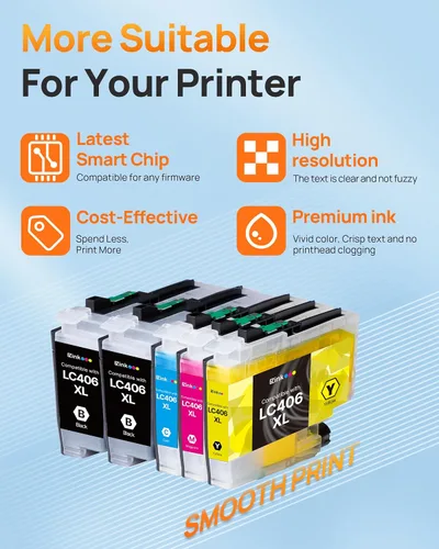 Miniatura 6 de E-Z Ink LC406 LC406XL - Cartuchos de tinta para impresora Brother de repuesto para cartuchos de tinta Brother LC406 MFC-J4335DW MFC-J5855DW