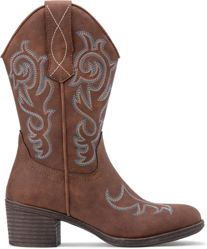 Miniatura 8 de Vepose Botas vaqueras para mujer 9800 Vaquera de media pantorrilla Botas bordadas occidentales para mujer