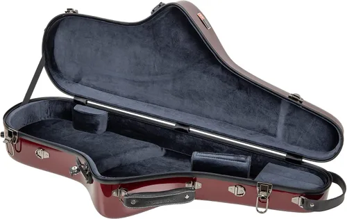 Miniatura 12 de Crossrock Pro-Grade - Estuche curvo para saxofón soprano Negro brillante, cerradura TSA, protección de élite, correas de mochila desmontables
