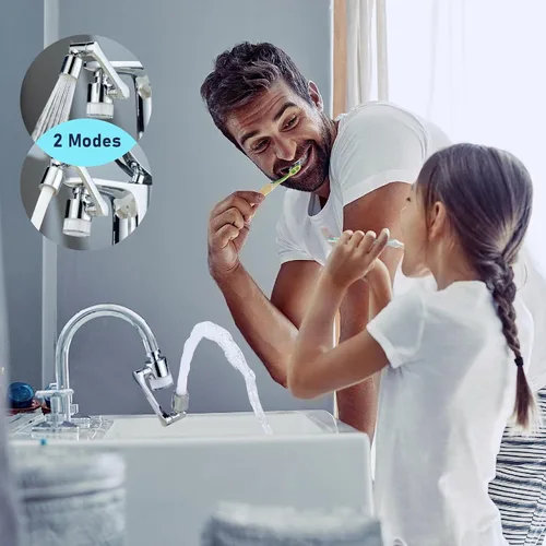 Miniatura 3 de ATQ Filtro de Agua para Extensor de Grifo de Fregadero Aireador, Reduce el Cloro 1080° Giratorio 2 Modos Accesorio de Rociado para cocina/Baño/Niños