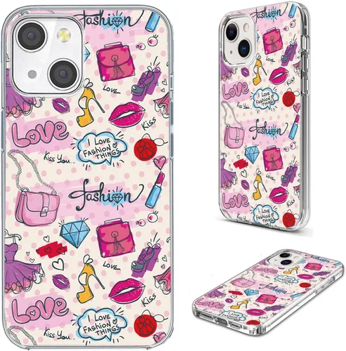 Miniatura 11 de Funda protectora completa a prueba de golpes, delgada, suave, TPU transparente, para iPhone 14/13 6.1, diseño de animales de dibujos animados