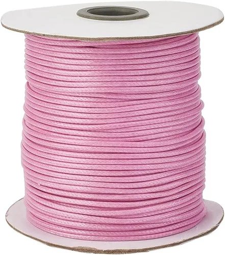 Miniatura 65 de Cheriswelry 90 yardas/rollo de 0.079 pulgadas, cordón encerado negro de poliéster coreano, joyería de cuentas, hilos para manualidades, cuerda