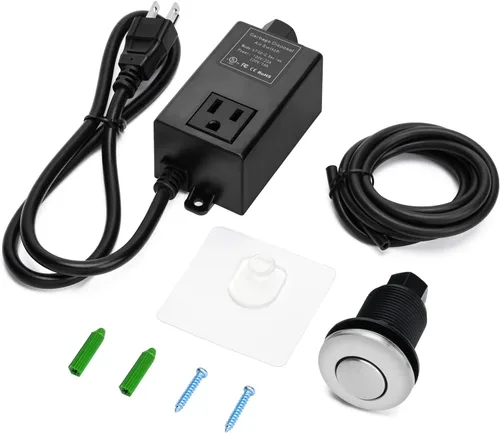 Kit de interruptor de aire para eliminación de basura con botón de aire corto de níquel cepillado de acero inoxidable briidea Acero inoxidable