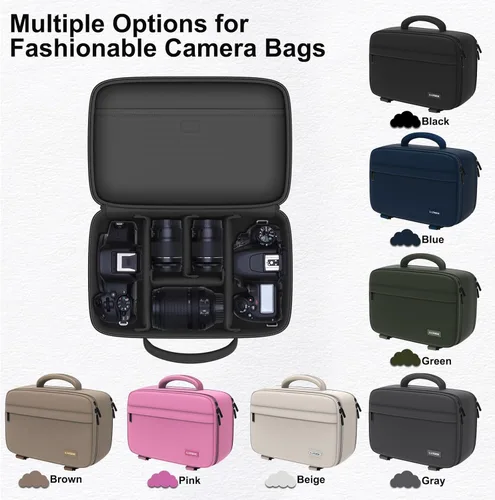 Miniatura 7 de Bolsa para cámara LTGEM compatible con cámaras DSLR Canon/Sony/Nikon, bolsa de bandolera para cámara con apertura de doble lado para viajes