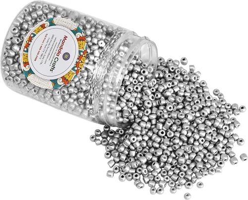 Miniatura 33 de Mandala Crafts Cuentas de cristal 6/0 para abalorios – 2500 cuentas redondas negras pequeñas Rocaille de 0.157 pulgadas para hacer joyas, collares