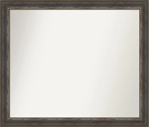 Miniatura 250 de Amanti Art Espejo de baño marrón para sobre el fregadero, 25 x 25 pulgadas, hecho a medida, espejo de tocador cuadrado marrón medio, marco de madera