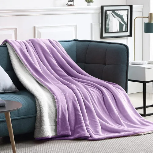 Miniatura 33 de Walensee Manta de Forro Polar Sherpa (Tamaño Individual 60"x80" Coral) Manta Afelpada Peluda Súper Suave Reversible de Microfibra y Franela