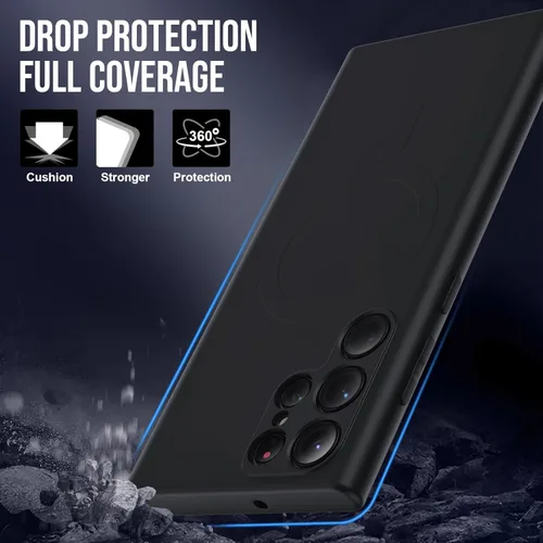 Miniatura 2 de Funda para Samsung Galaxy S22 Ultra, funda delgada de silicona líquida, a prueba de golpes, funda delgada para Samsung Galaxy S22 Ultra, funda Negro2