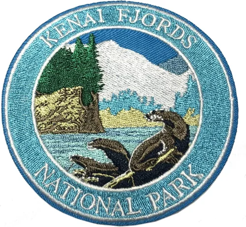 Parque Nacional de los Fiordos Kenai de 3.5 pulgadas, parche bordado para planchar o coser, decorativo, para vacaciones, recuerdo, apliques para