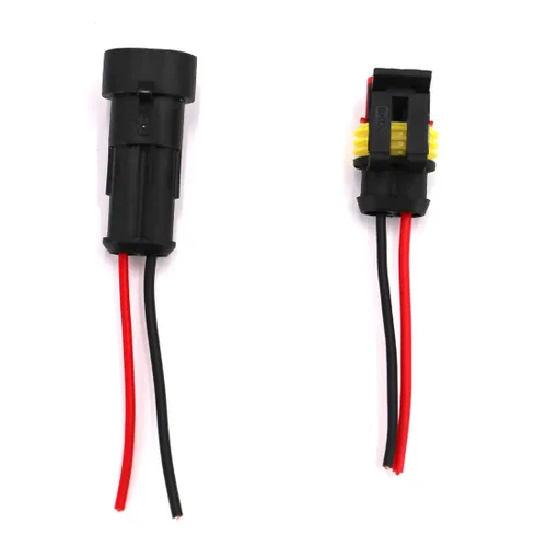 Miniatura 6 de Arnés de cables de conector eléctrico impermeable de 2 pines de 16 AWG para automóvil, camión, barco y otras conexiones de cables, paquete de 10