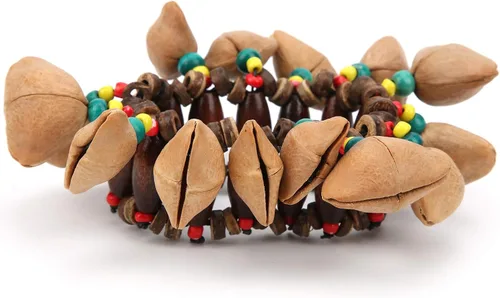 Miniatura 5 de RiToEasysports Pulsera de tambor africano, hecha a mano, con concha de nuez, percusión, pulsera tribal africana con sonido nítido para los amantes