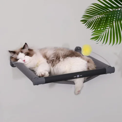 Miniatura 13 de SVD.PET Paquete de 2 escalones de pared para gatos, escaleras de escalada para gatos con almohadilla de fieltro reemplazable, estantes de escalada