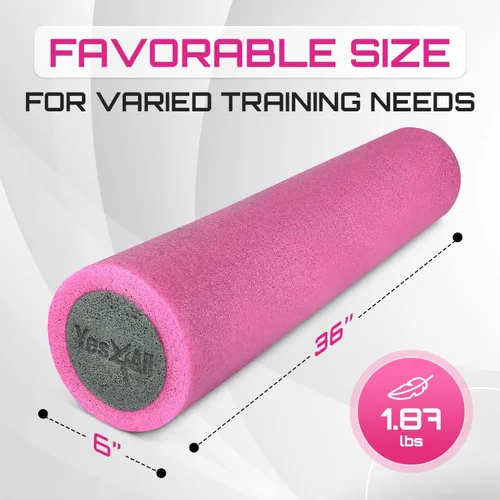 Miniatura 2 de Yes4All Rodillo de espuma EPP de alta densidad con respaldo redondo, rodillo de espuma de ejercicio para yoga, pilates y estiramientos, 12, 18, 24