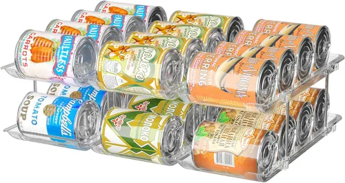 Miniatura 8 de Organizador de latas para despensa, 3 juegos de 4 niveles, organizador de almacenamiento de latas, organizador de latas de soda para refrigerador