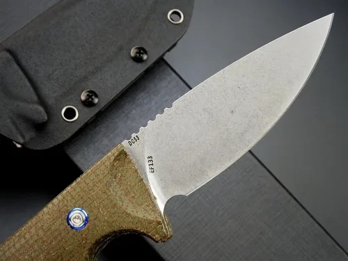 Miniatura 4 de Eafengrow EF133 Cuchillo de hoja fija DC53 Hoja de acero Micarta Mango Full Tang Compact Tough EDC Herramientas Cuchillos para Trabajar Camping Verde