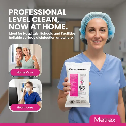 Miniatura 5 de Metrex CaviWipes - Toallitas desinfectantes no tejidas duraderas para superficies duras y no porosas en atención médica y laboratorio, pre-saturadas