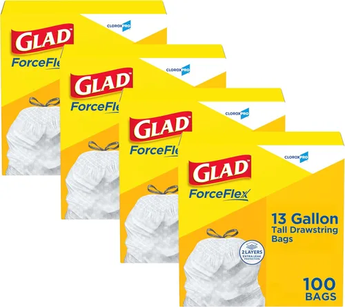 Miniatura 6 de CloroxPro Glad ForceFlex - Bolsas de basura altas con cordón para cocina, 13 galones, 100 unidades (el paquete puede variar)