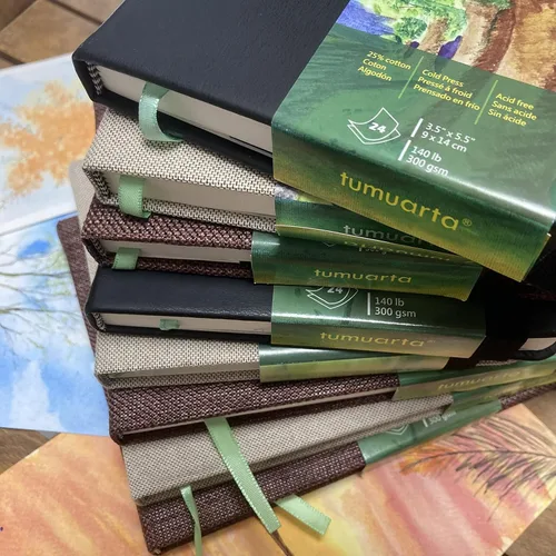 Miniatura 3 de tumuarta Cuaderno de Acuarela, 3.5x5.5”, 140 LB, 300 g/m², Papel de Algodón, Prensado en Frío, 24 Hojas, 48 Páginas, Libros de Bocetos de Papel