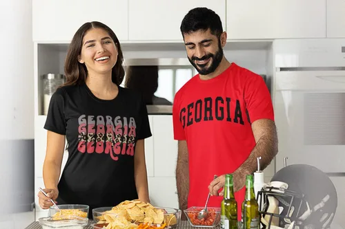 Miniatura 2 de Camiseta de manga corta para hombre, diseño con nombre de estado desgastado, para hombre