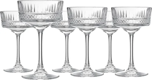 Miniatura 12 de Pasabahce Juego de 4 copas vintage Coupé – Exclusivo champán, cóctel, martini, copas de vino – Cristalería de tallo largo – 8.8 oz – Perfecto
