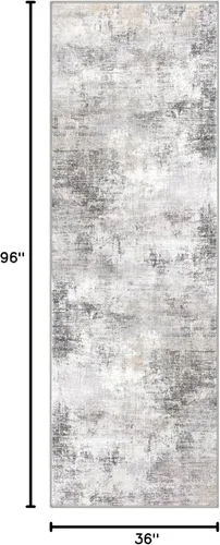 Miniatura 474 de IOHOUZE Alfombra abstracta lavable de 3 x 12 pies para pasillos, antideslizante para cocina, camino de entrada de lana sintética para interiores