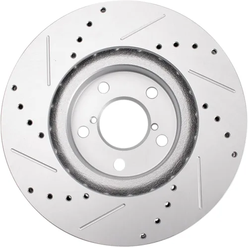 Miniatura 4 de Juego de rotores de freno de rendimiento delantero, con revestimiento en G de alta calidad, perforados y ranurados compatibles con Subaru Impreza