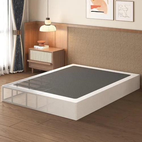 Miniatura 19 de Lutown-Teen Somier de 3 pulgadas de perfil bajo para cama Queen, somier metálico resistente para base de cama Queen con cubierta de tela, base de 3