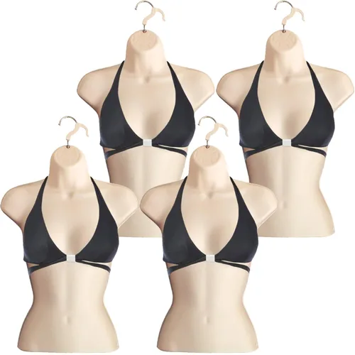 Miniatura 15 de Maniquí femenino con espalda hueca y cuerpo apilable con ganchos para colgar para exhibición de camisetas, encimera, ferias de manualidades, fotos