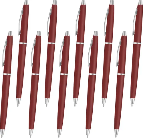 Miniatura 9 de DISCOUNT PROMOS Langham - Juego de 10 bolígrafos a granel, tinta negra, ideal para oficina, escuela, negocios, ferias comerciales, color verde