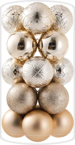 Miniatura 18 de 34 piezas Adornos de bola de Navidad azul bebé irrompibles de plástico para árbol de Navidad, decoraciones para fiesta de Navidad, oficina en casa
