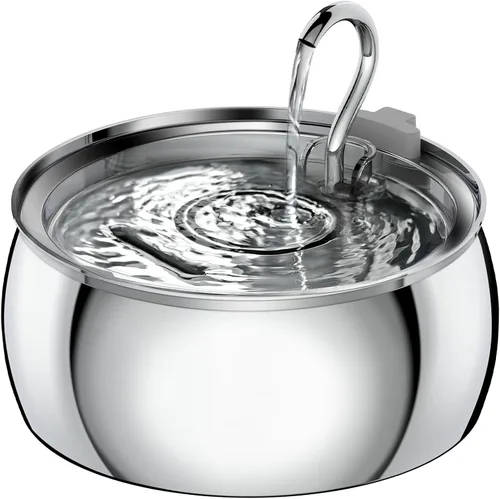 Miniatura 8 de Fuente de agua para gatos de acero inoxidable de 4.0L/1.1 galones para beber, fuente de agua para mascotas para gatos en interiores, bomba ultra
