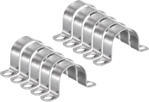 Miniatura 28 de HARFINGTON 10 abrazaderas de conducto de 5/16 pulgadas y 0.315 in, abrazadera de tubo M8 U, correa de tubo rígida de acero inoxidable, soporte