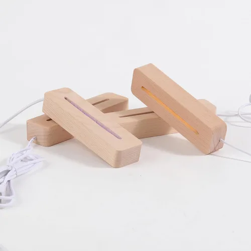Miniatura 4 de Molde de Fundición de Resina Molde de Silicona Suministros Paquete de 2 de 6 Pulgadas Cuboide Redondeado Base de Madera LED Base LED Rectangular