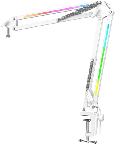 Miniatura 11 de Soporte de brazo para micrófono FIFINE; soporte de brazo de tijera con suspensión, con abrazadera de gran resistencia, adaptador de 3/8 a 5/8
