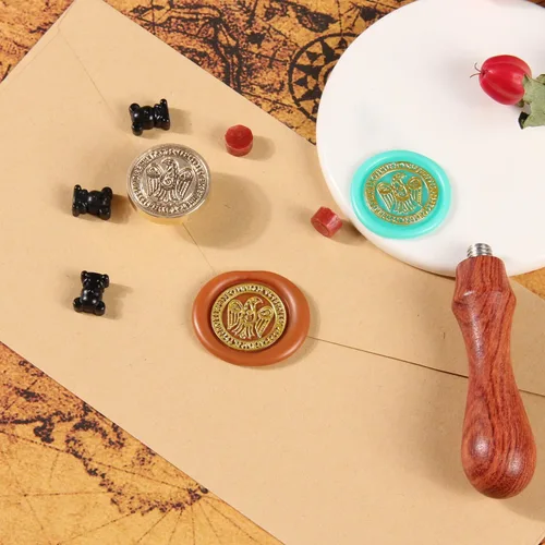 Miniatura 5 de Odin's Raven Viking Rune Vegvisir - Sello de cera de sellado de runas vikingas para sellado de cartas, embalaje de invitación de boda personalizado