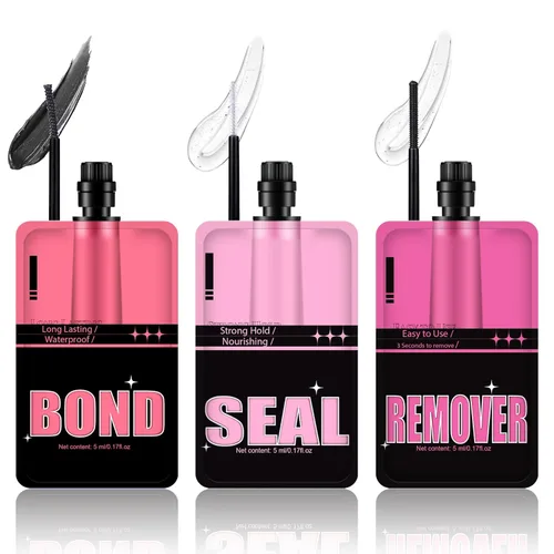 Miniatura 16 de Lash Bond and Seal - Pegamento de pestañas de agarre fuerte negro con un 40% más de adhesivo impermeable para pestañas, sellador negro suave