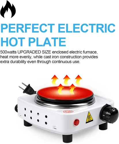 Miniatura 3 de DINGPAI Placa caliente para hacer velas, placa eléctrica de color blanco para derretir cera, chocolate, caramelo y más