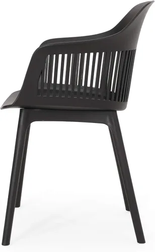 Miniatura 5 de Christopher Knight Home Silla de comedor al aire libre Ladonna de polipropileno (juego de 2), color negro