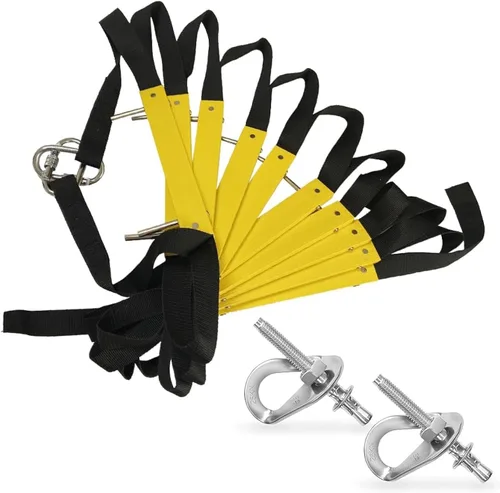 Miniatura 8 de Escalera de escape de incendios de 3 pisos Escalera de cuerda de escape de incendios para hogares del tercer piso Portátil, plegable y compacta