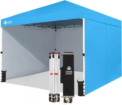 Miniatura 23 de CROWN SHADES Carpa Toldo Desplegable, Carpa Toldo Comercial 8x8 con 4 Paredes Laterales, Ruedas de 4", 4 Pesos Mejorados, Centerlock Patentado, Tela
