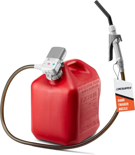 Miniatura 11 de Bomba automática de transferencia de combustible DEWAY con boquilla para control de flujo y parada, se adapta a la mayoría de las latas de gasolina