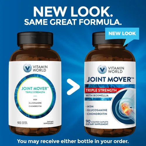 Miniatura 3 de Vitamin World Movimiento de articulaciones de triple fuerza, glucosamina condroitina con suplemento de apoyo articular MSM, extracto de colágeno