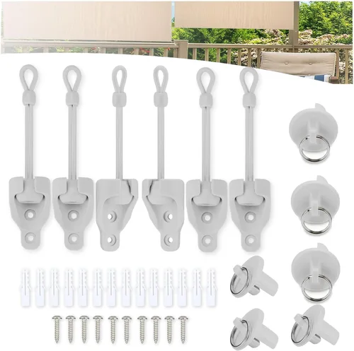 Miniatura 13 de Coolaroo - Piezas de repuesto para atar sombra y tapa de extremo con kit de anillo, resistencia a la intemperie, compatible con persianas