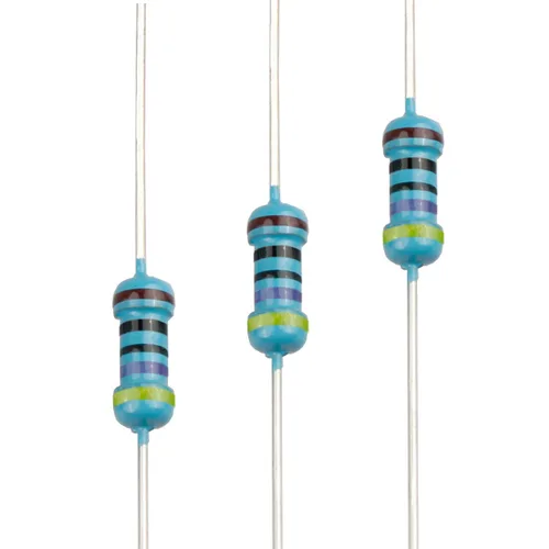 Miniatura 105 de 100pcs 1 ohm Resistor 1/4w (0.25 W) Resistencia fija de película metálica de tolerancia ±1%, múltiples valores de resistencia opcional
