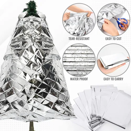 Miniatura 3 de Paquete de 12 láminas de Mylar reflectantes plateadas, hojas de aluminio para cubierta de invernaderos de jardín, hojas de película Mylar de 83 x 52