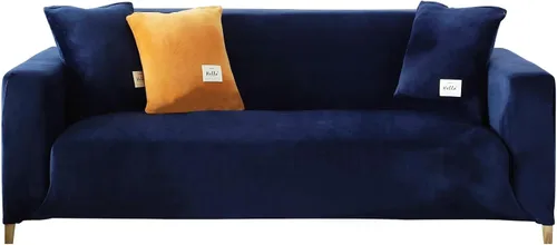 Miniatura 11 de TOPCHANCES Funda de sofá de terciopelo grueso, funda elástica para sofá con correas elásticas antideslizantes, funda protectora de muebles, funda