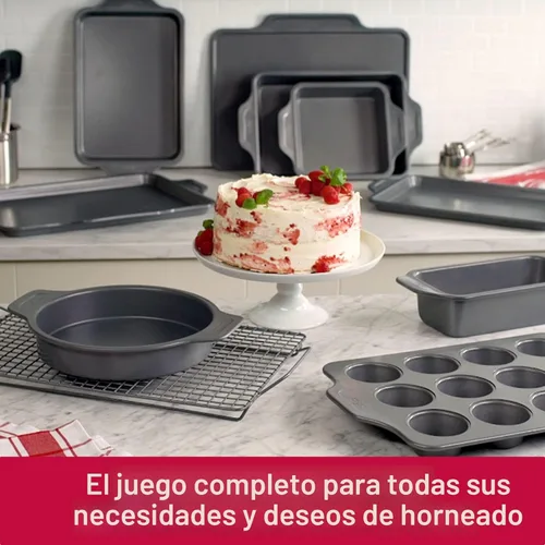 Miniatura 8 de All-Clad Pro-Release - Juego de utensilios antiadherentes para hornear, 10 piezas, aptos para horno, media hoja de 450 °F, bandeja para galletas